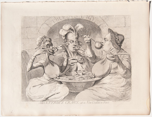 Gillray Monstrous Craws at a New Coalition Feast